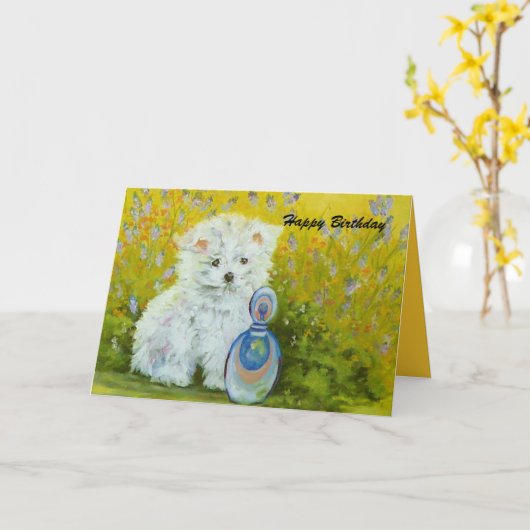 Maltesischer Welpe - Gelb Karte (Gelbe Blume)