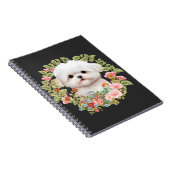 Maltesischer Welpe in Bloom, maltesischer Hundelie Notizblock (Rechte Seite)