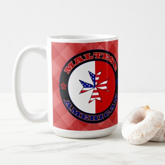 Maltesisches amerikanisches Cross-Ensign Kaffeetasse (Mit Donut)