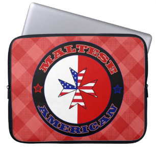 Maltesisches amerikanisches Cross-Ensign Laptopschutzhülle