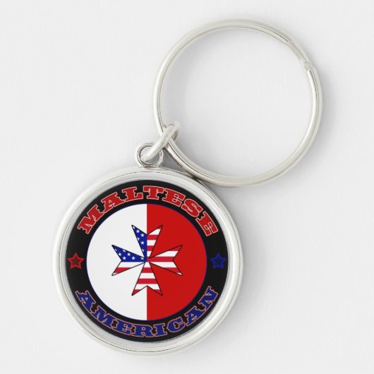 Maltesisches amerikanisches Cross-Ensign Schlüsselanhänger (Vorne)