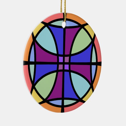 Maltesisches Buntglas 2 Keramikornament (Rechts)