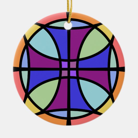 Maltesisches Buntglas 2 Keramikornament (Vorne)