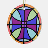 Maltesisches Buntglas 2 Keramikornament (Links)