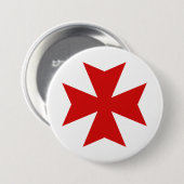 Maltesisches Cross Red Button #1 (Vorne & Hinten)