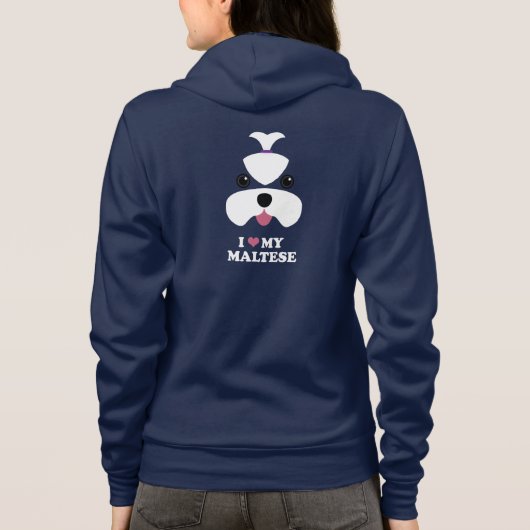 Maltesisches cutesy Gesicht mit Slogan Hoodie (Rückseite)