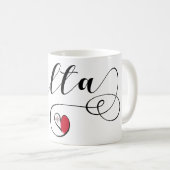 Maltesisches Flaggenherz, Malta Kaffeetasse (VorderseiteRechts)