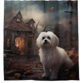 Maltesisches Halloween Beängstigend Duschvorhang (Vorderseite)