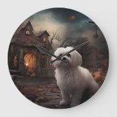 Maltesisches Halloween Beängstigend Große Wanduhr (Vorderseite)