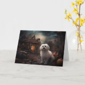 Maltesisches Halloween Beängstigend Karte (Gelbe Blume)