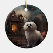 Maltesisches Halloween Beängstigend Keramik Ornament (Hinten)