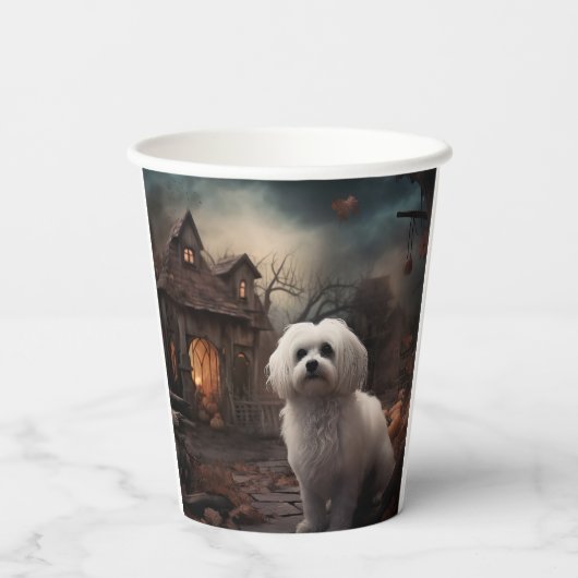Maltesisches Halloween Beängstigend Pappbecher (Rückseite)