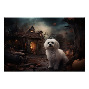 Maltesisches Halloween Beängstigend Poster