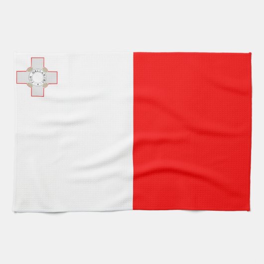 Maltesisches Handtuch unter Landesflagge (Horizontal)