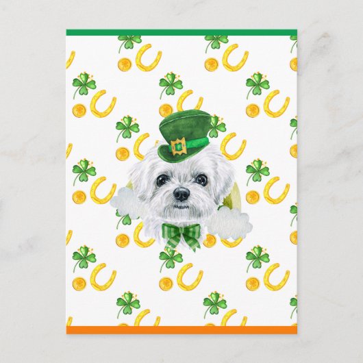 Maltesisches Kleeblatt St. Patricks Day Feiertagspostkarte (Vorderseite)