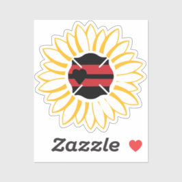 Maltesisches Kreuz mit roter Linie und Herz in Son Aufkleber