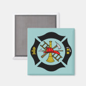 Maltesisches Kreuz - Schwarz - Magnet (Vorderseite/Rückseite)