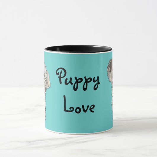 Maltesisches Poodle Mixed - Puppy-Liebe Tasse (Zentrum)