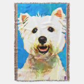 Maltesisches Pop-Kunstwatercolor-Porträt Decke (Vorderseite Vertikal)