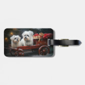 Maltesisches Snowy Sleigh Weihnachtsdekor Gepäckanhänger