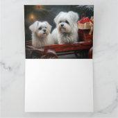 Maltesisches Snowy Sleigh Weihnachtsdekor Karte (Innenseite)