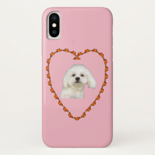 Maltesisches Welpenporträt im Herzrosa Case-Mate iPhone Hülle