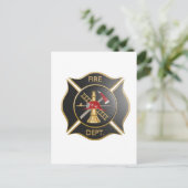 Maltesymbol der schwarzen Feuerwehr Postkarte (Stehend Vorderseite)