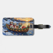 Malti Tzu Christmas Boat Holiday Gepäckanhänger (Rückseite horizontal)