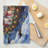 Malti Tzu Christmas Boat Holiday Geschirrtuch (Viertel Falte)