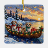 Malti Tzu Christmas Boat Holiday Keramikornament (Vorderseite)
