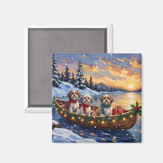 Malti Tzu Christmas Boat Holiday Magnet (Vorderseite/Rückseite)