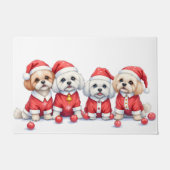 Malti Tzu Christmas Dress Santa Hat Fußmatte (Vorderseite)