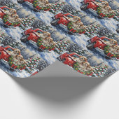 Malti-Tzu Christmas Red Truck Holiday Geschenkpapier (Ecke)
