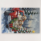 Malti-Tzu Christmas Red Truck Holiday Puzzle (Horizontal)