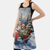 Malti-Tzu Christmas Red Truck Holiday Schürze (InSitu)