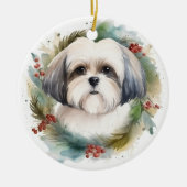 Malti Tzu Christmas Wreath Festivals Keramik Ornament (Vorne)