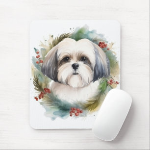 Malti Tzu Christmas Wreath Festivals Mousepad