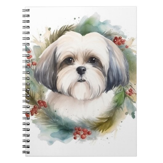 Malti Tzu Christmas Wreath Festivals Notizblock (Vorderseite)