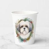 Malti Tzu Christmas Wreath Festivals Pappbecher (Rückseite)