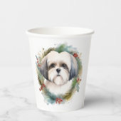 Malti Tzu Christmas Wreath Festivals Pappbecher (Vorderseite)