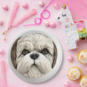 Malti Tzu Dog 3D Inspiriert Pappteller (Party)