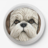 Malti Tzu Dog 3D Inspiriert Pappteller (Vorderseite)