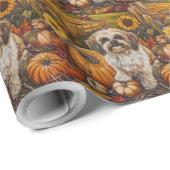 Malti Tzu Dog Herbsternte Erntedank Geschenkpapier (Rolleneckpunkt)