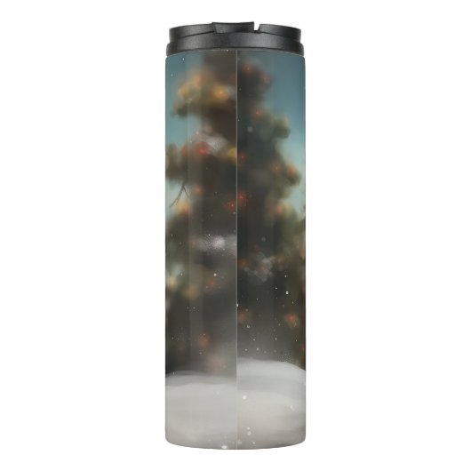 Malti Tzu Dog im Schnee Weihnachten Thermosbecher (Rückseite)