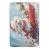 Malti Tzu Dog in Sledge Let it Schnee Weihnachten Badematte (Vorderseite Vertikal)