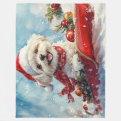 Malti Tzu Dog in Sledge Let it Schnee Weihnachten Fleecedecke (Vorderseite)