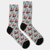 Malti Tzu Dog in Sledge Let it Schnee Weihnachten Socken (Rechts)
