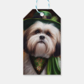Malti Tzu Dog in St. Patrick's Day Dress Geschenkanhänger (Vorderseite)