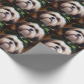 Malti Tzu Dog in St. Patrick's Day Dress Geschenkpapier (Ecke)
