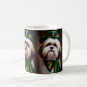 Malti Tzu Dog in St. Patrick's Day Dress Kaffeetasse (VorderseiteRechts)